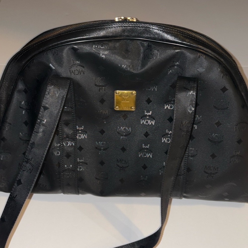 Authentic Large MCM Black Nylon Travel tote bag EUC- bonus free shipping